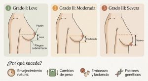 Test y grados de pechos caídos