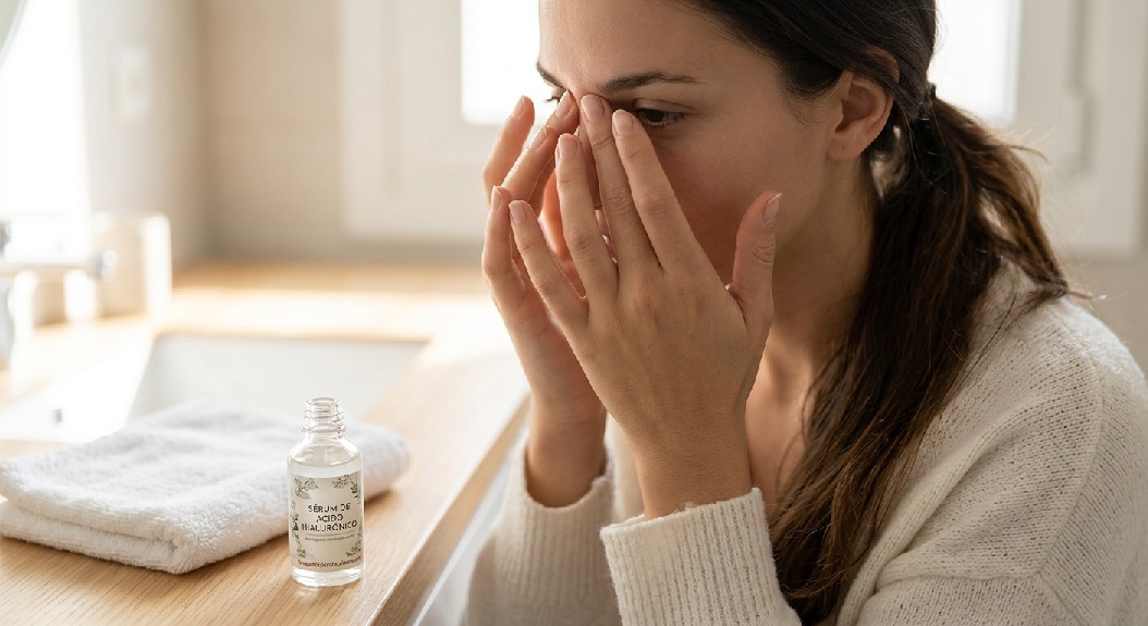 Masaje facial diario para reducir las arrugas del entrecejo