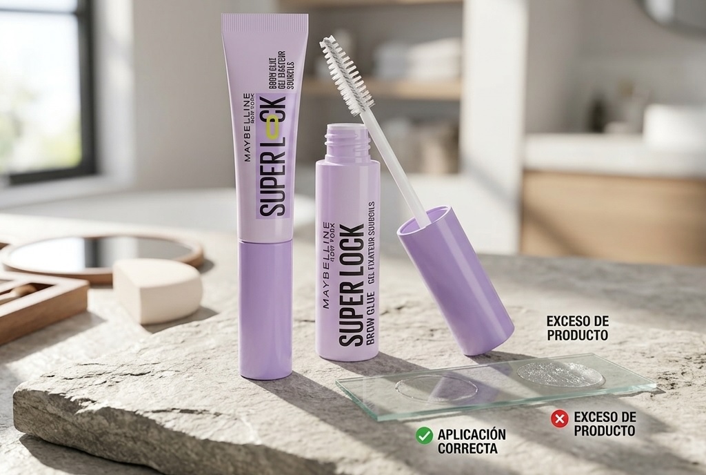 Prueba de residuos blancos en Maybelline Super Lock Brow Glue